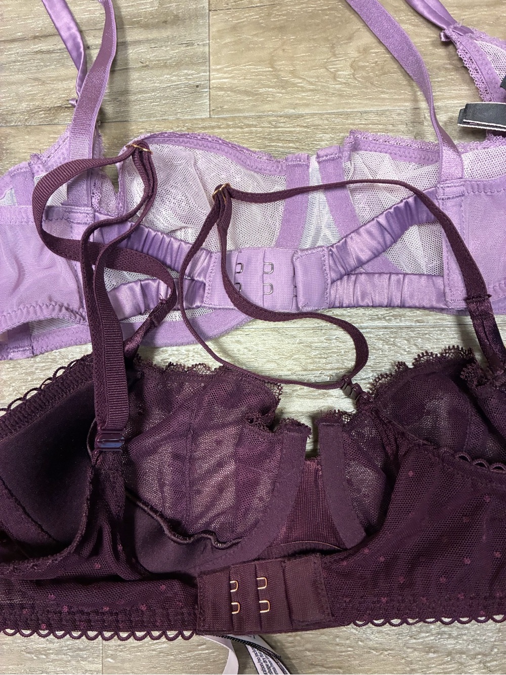 Victoria Secret 2 Underwired Lace Bras Push up Without Padding Unlined Ballonet - Picture 8 of 10